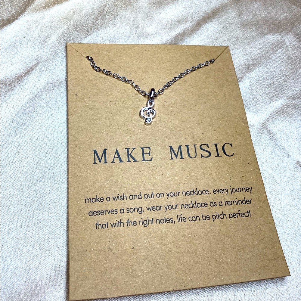 Silver Music Note Necklace